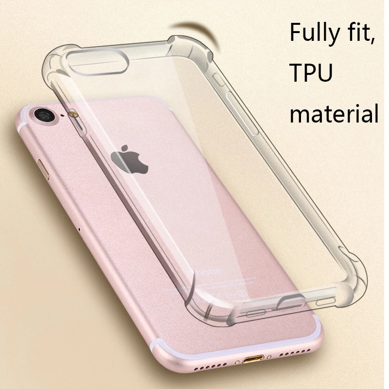 

Shockproof Clear Soft Case For iPhone 7 6 6s 8 X Plus 5 5s SE XR XS Case Silicone Clear Case Back Cover For iPhone XS Max