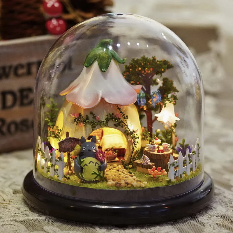 

DIY Doll House Furnitures Miniature Doll House Dust Cover Miniatures For Dollhouse Wooden House For Dolls Toys For Children B015