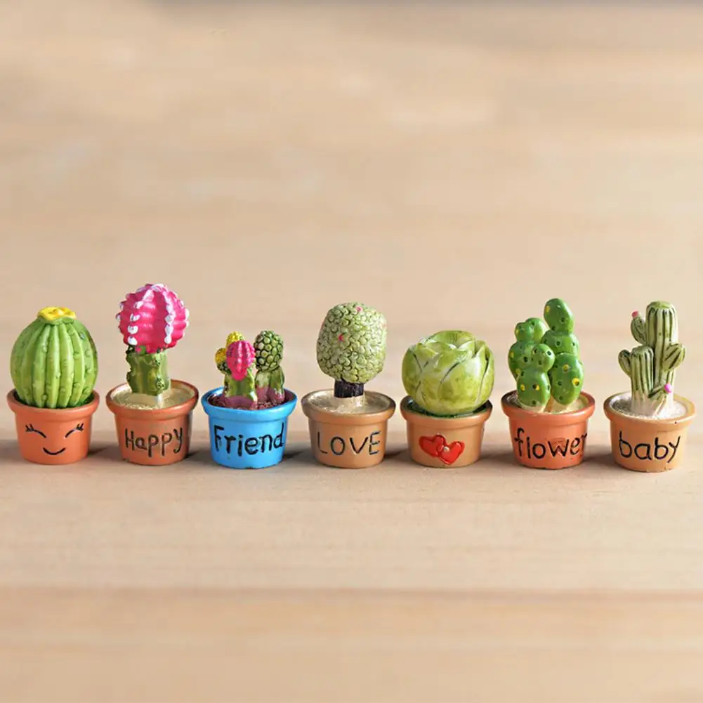 مجموعة من 7/7 PCS الاكسسوارات دمية مصغرة الصبار النباتات الأطفال التنوير الألعاب التعليمية عطلة هدية عيد ميلاد للأطفال