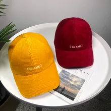 Новые вельветовые Для мужчин s шляпа, с вышитыми буквами унисекс Для женщин Для мужчин Шапки Бейсбол Кепки Snapback Повседневное однотонные кепки