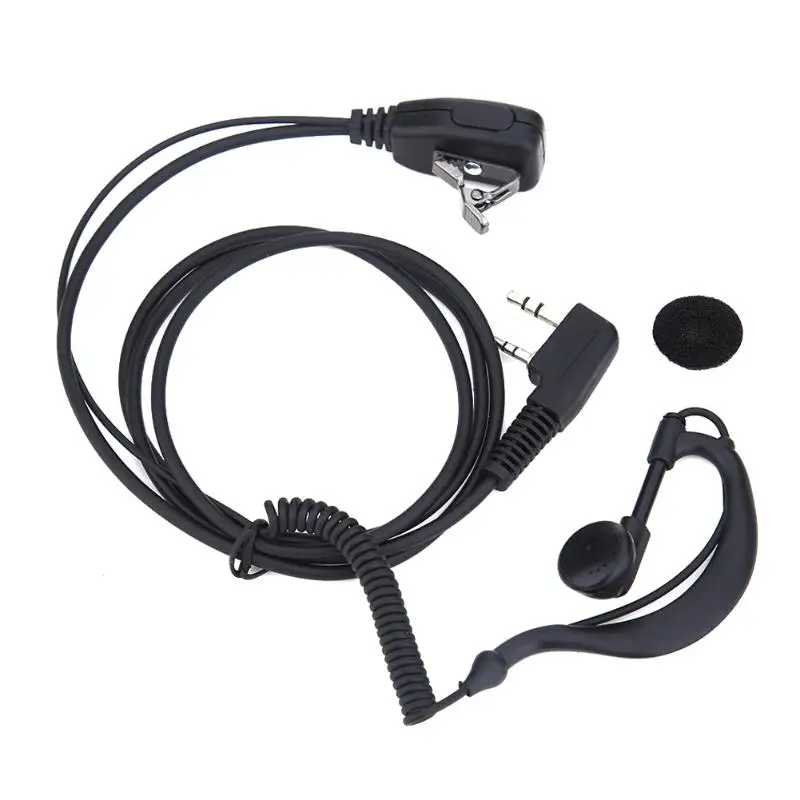 2 PIN гарнитура функция PTT с микрофоном Walkie Talkie ушной крючок переговорные наушники