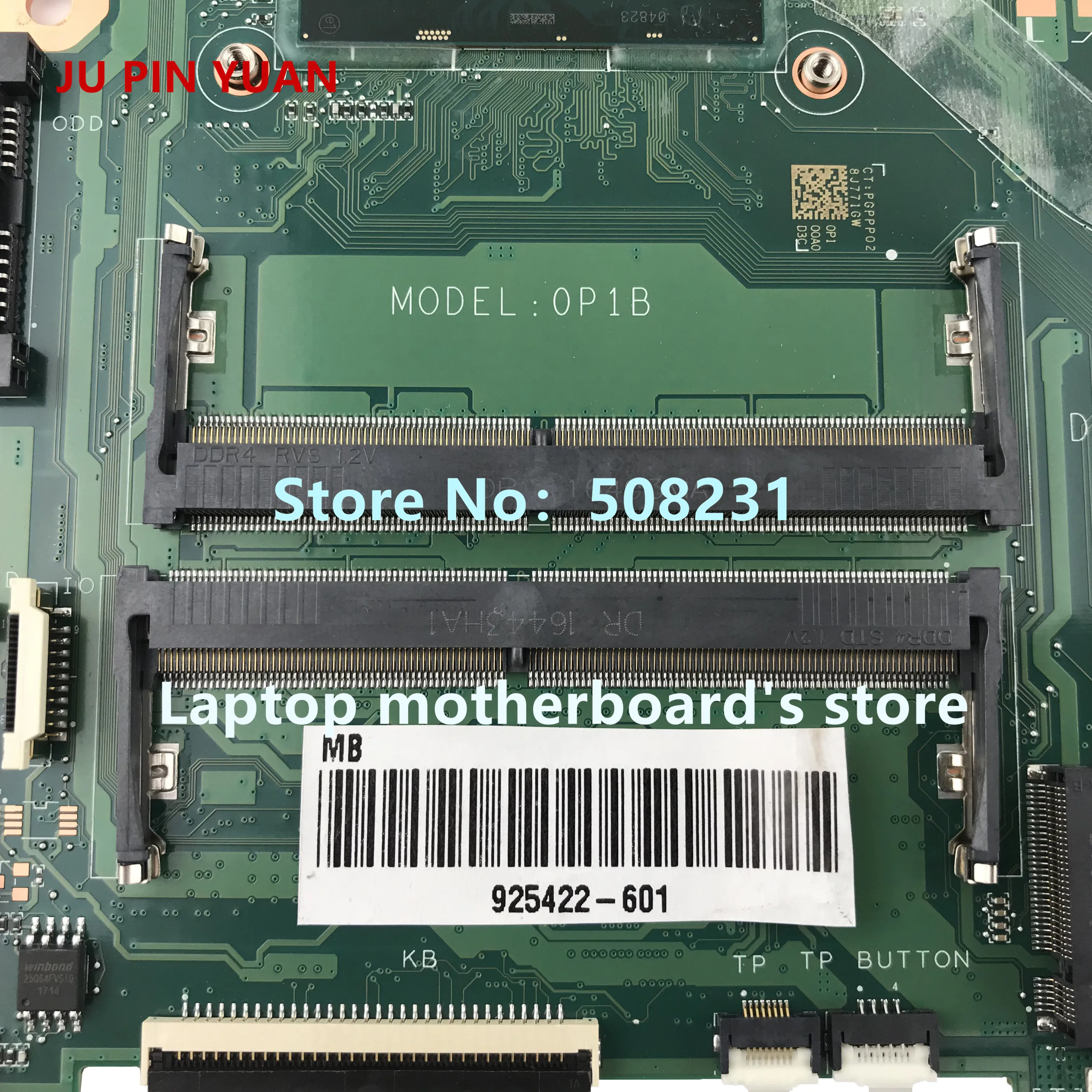 wonderful  JU PIN YUAN 925422-601 DA0P1BMB6D0 mainboard for HP Laptop 14-BS 240 G6 14-bs568TU laptop motherboa