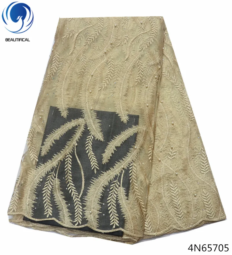 

Beautifical lace fabrics nigerian fabric dubai lace fabric african net lace fabric beads latest patterns for women clothes 4N657