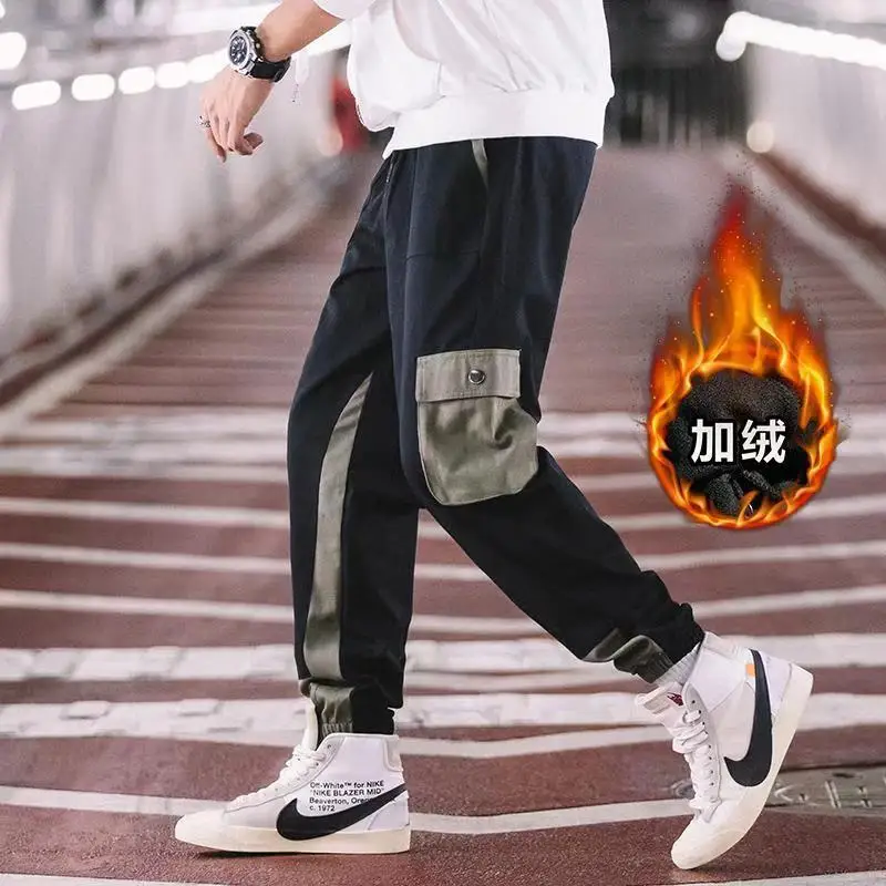 

Autumn and winter Men's wear new Increase Down Japanese Will Code Overalls loose large size thickened Hip-hop causal pants