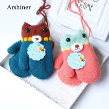 Новое поступление, зимние вязаные перчатки для маленьких мальчиков и девочек, теплые веревочные рукавицы, перчатки для детей ясельного возраста