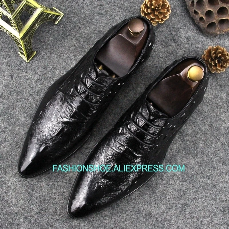

New Crocodile Leather Formal Dress Shoes Men British Wedding Party Oxfords Hombre