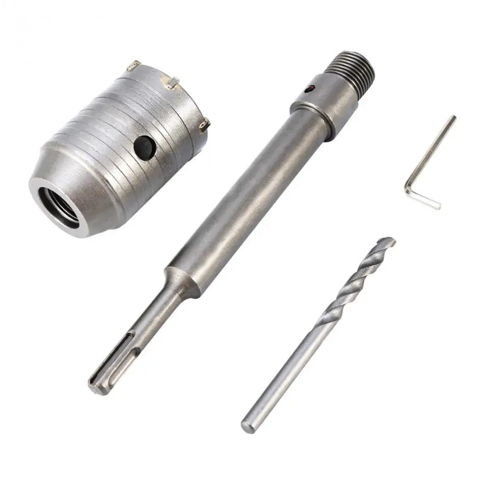 

Hot Durable 50mm Concrete Drill Bit Wall Hole Saw Cutter Set Brick Cement Stone 200mm Connecting Rod With Wrench Hand Tools