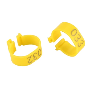 

100Pcs 001-100 Numbered Leg Bands 18mm Rings for Clip On Poultry Hens Chicken