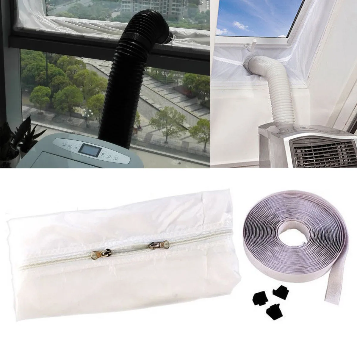 

4M Window Lock Seal Cloth Strip Air Dryer Exhaust Pipe Heat Insulation Film For Portable Mobile Air Conditioners Outlet Parts