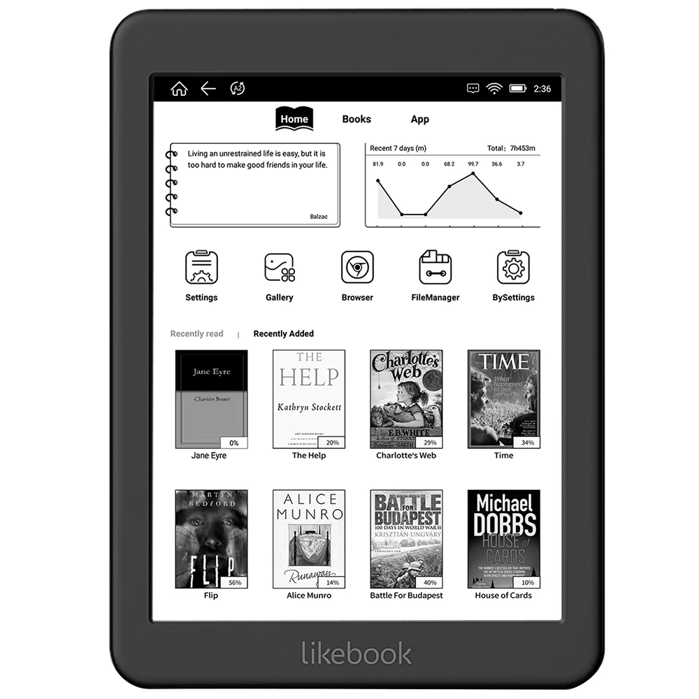 Likebook Mars EBook Reader T80D 7.8 inch Android 6.0 Octa Core 2GB 16GB E-ink Touchscreen 1404 x 1872 Protect Eyes eBook 
