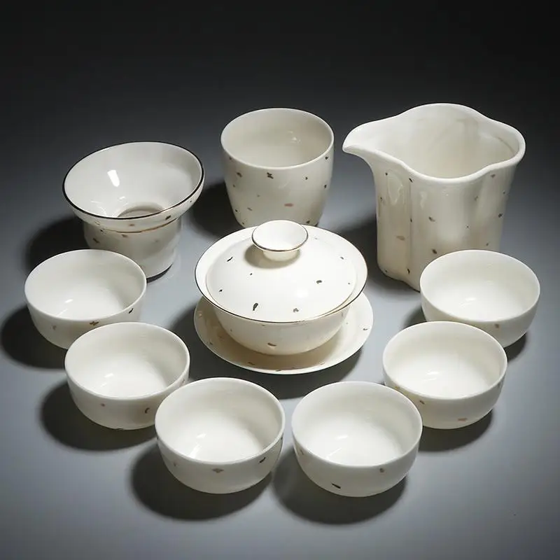  White Ceramic Teapot Teaset Gaiwan Set Chinese Kung Fu Tea Set Portable Teaware Sets Tea Cups Of Te