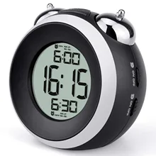 LUDA-Loud Alarm Clock for Heavy Sleepers-двойной будильник с дополнительным будним сигналом, повтором, подсветкой, на батарейках Twin B