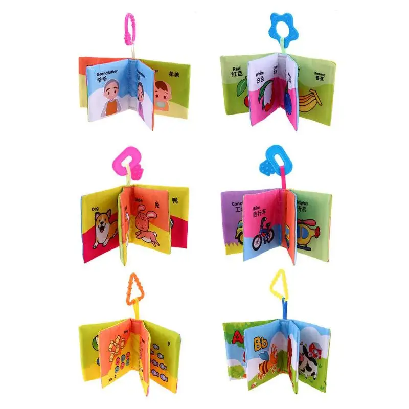 Мягкие развивающие книжки тканевые книги Новорожденные младенческие шуршали звук Ранние развивающие погремушка в коляску игрушки для