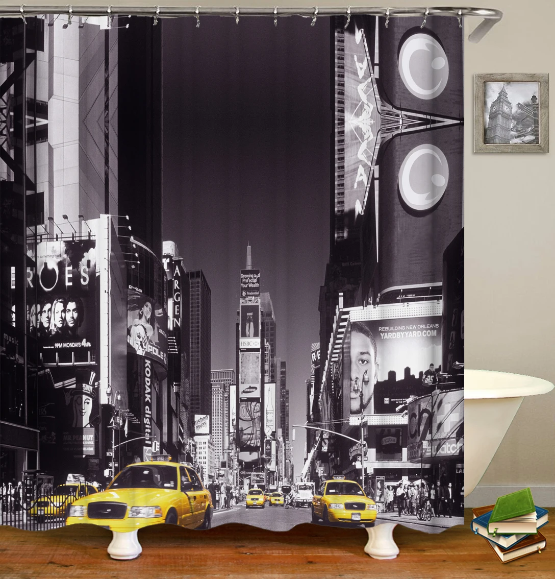 

Waterproof Fabric Beach Shower Curtain Hooks Retro Scene Bathroom Curtains High Quality Bath Sheer For Home Decoration Rammstein