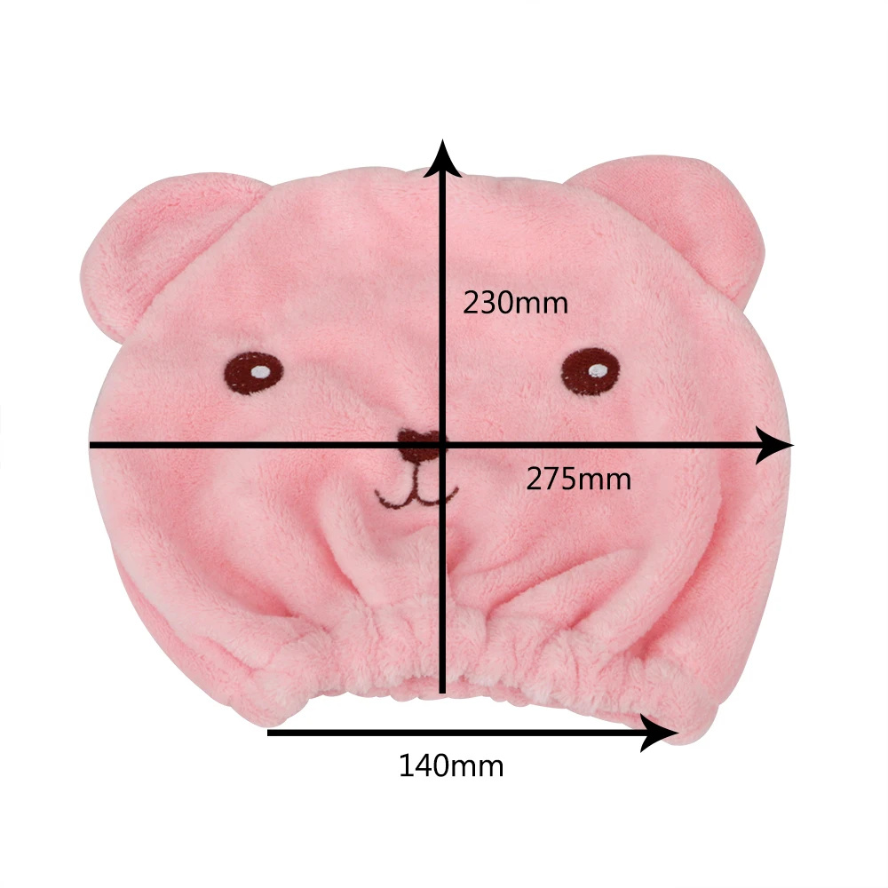 Головной убор, быстросохнущее полотенце для волос с милым животным из мультфильма, домашний текстиль, мощный впитывающий купальный инструмент, простой в использовании