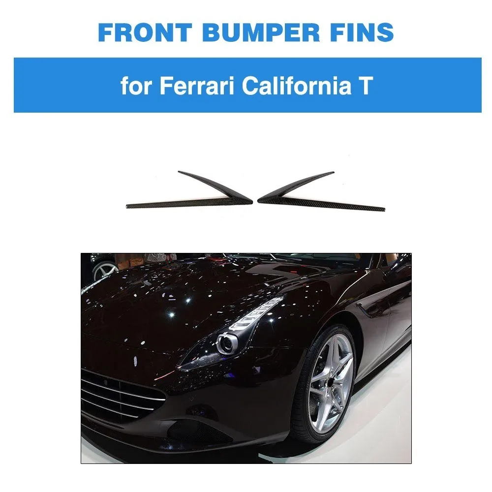 Carbon Fiber Front Bumper Fin For Ferrari California T Base Convertible 2-Door Coupe 2015-2018 Fender Vents Trim
