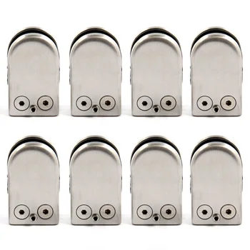

8pcs Stainless Steel Glass Clamp Bracket Holder Flat for Window Balustrade 6-8 mm