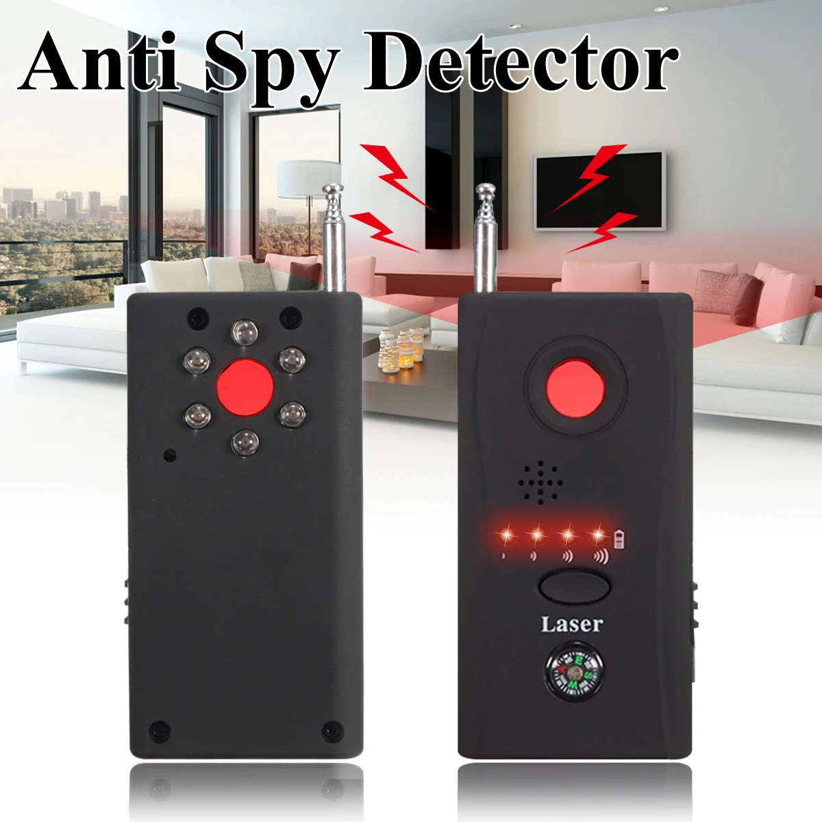 

Anti Spys Bug Detector Mini Wireless Camera Hiddens Signal GSM Device Finder for Privacy Protect Security