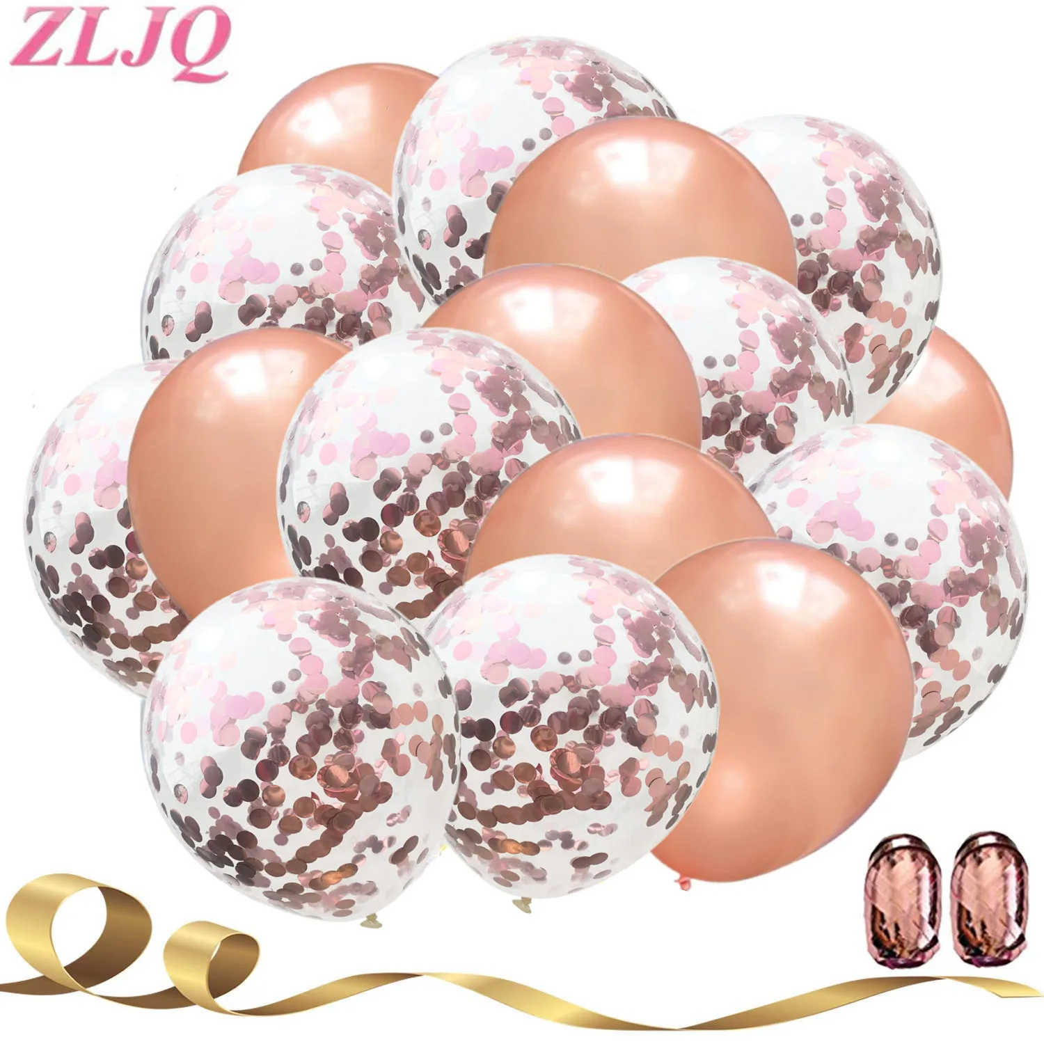 

Wedding Decorations 20 Pieces Rose Gold Confetti Balloons Valentines Balloons with Confetti for Proposal Birthday Decorations 9