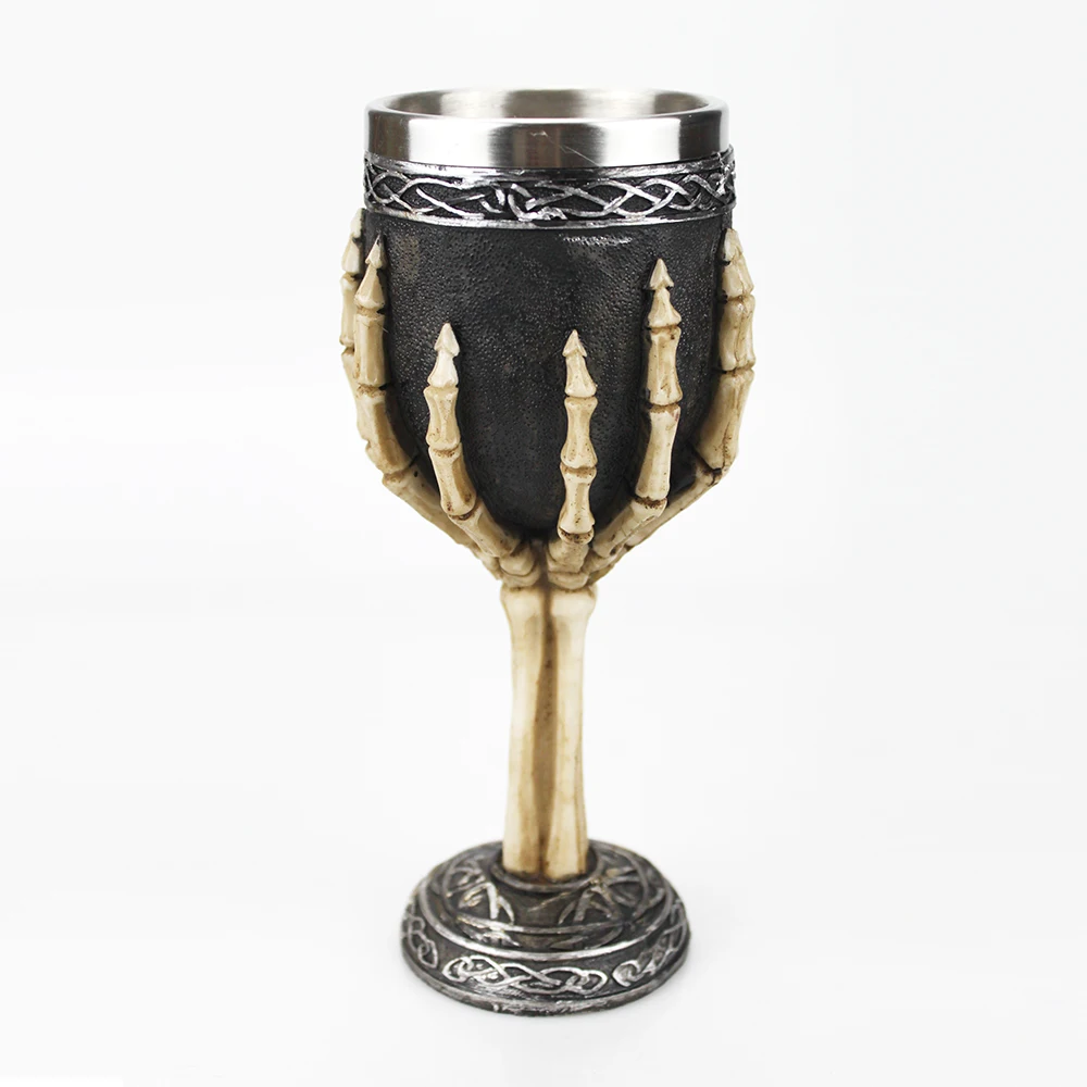 

Gothic Wine Goblet Style Skeleton Dragon Claw Retro Stainless Steel&Resin Wine Cup BEST Birthday Halloween Gifts Bar Drinkware