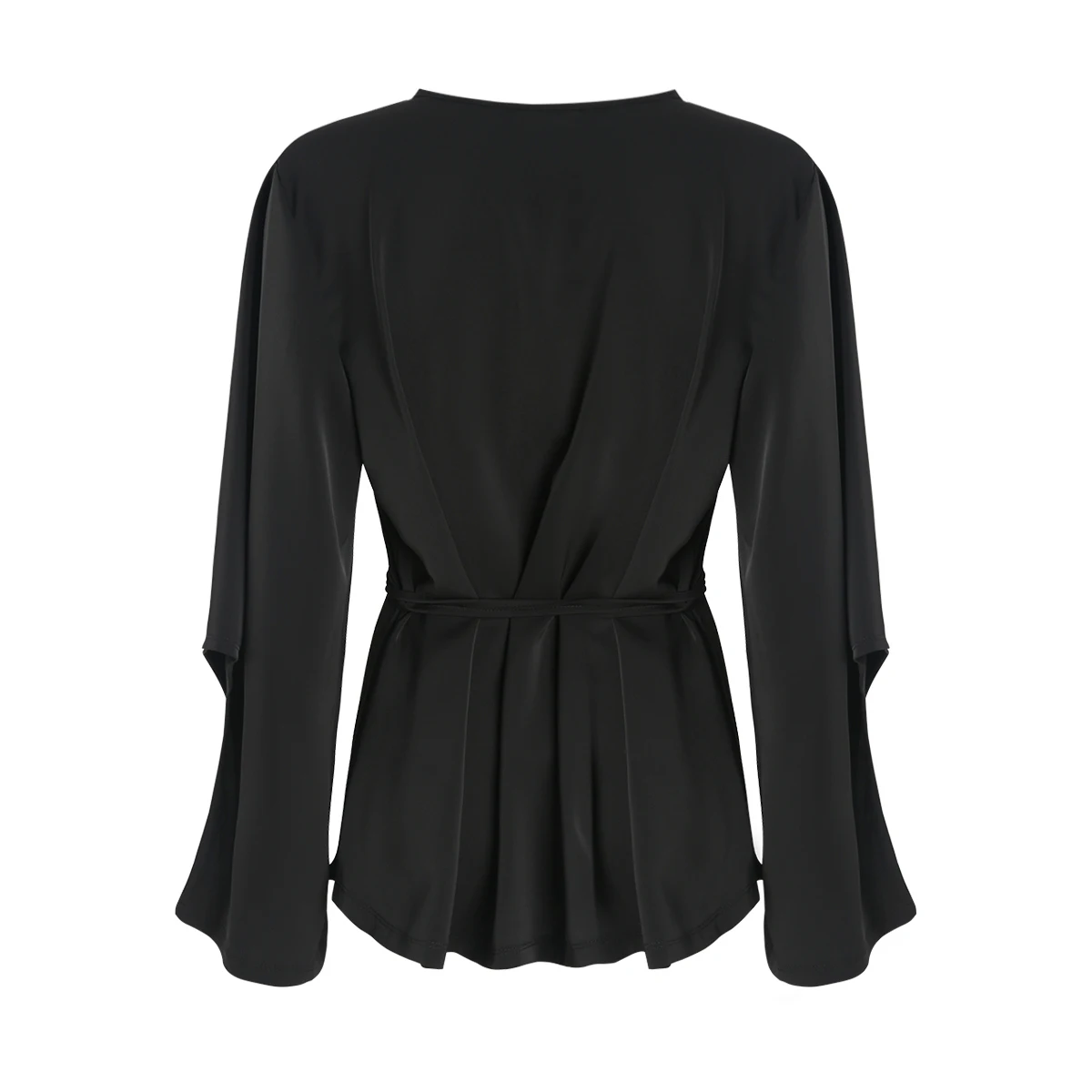 HDY Haoduoyi Large Plus Size Elegant Simple O-neck Wrap-around Waist Loose Streetwear Autumn Tops Korean Clothes HDY Haoduoyi Large Plus Size Elegant Simple O-neck Wrap-around Waist Loose Streetwear Autumn Tops Korean Clothes