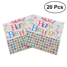 20 шт с днем рождения обеденная салфетка с принтом бумага для дня рождения ужин партия поддерживает поставки