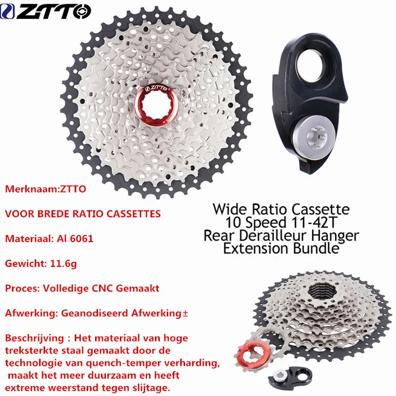 ZTTO 10 s широкое соотношение MTB горный велосипед 11-42T скоростей запчасти кассетные