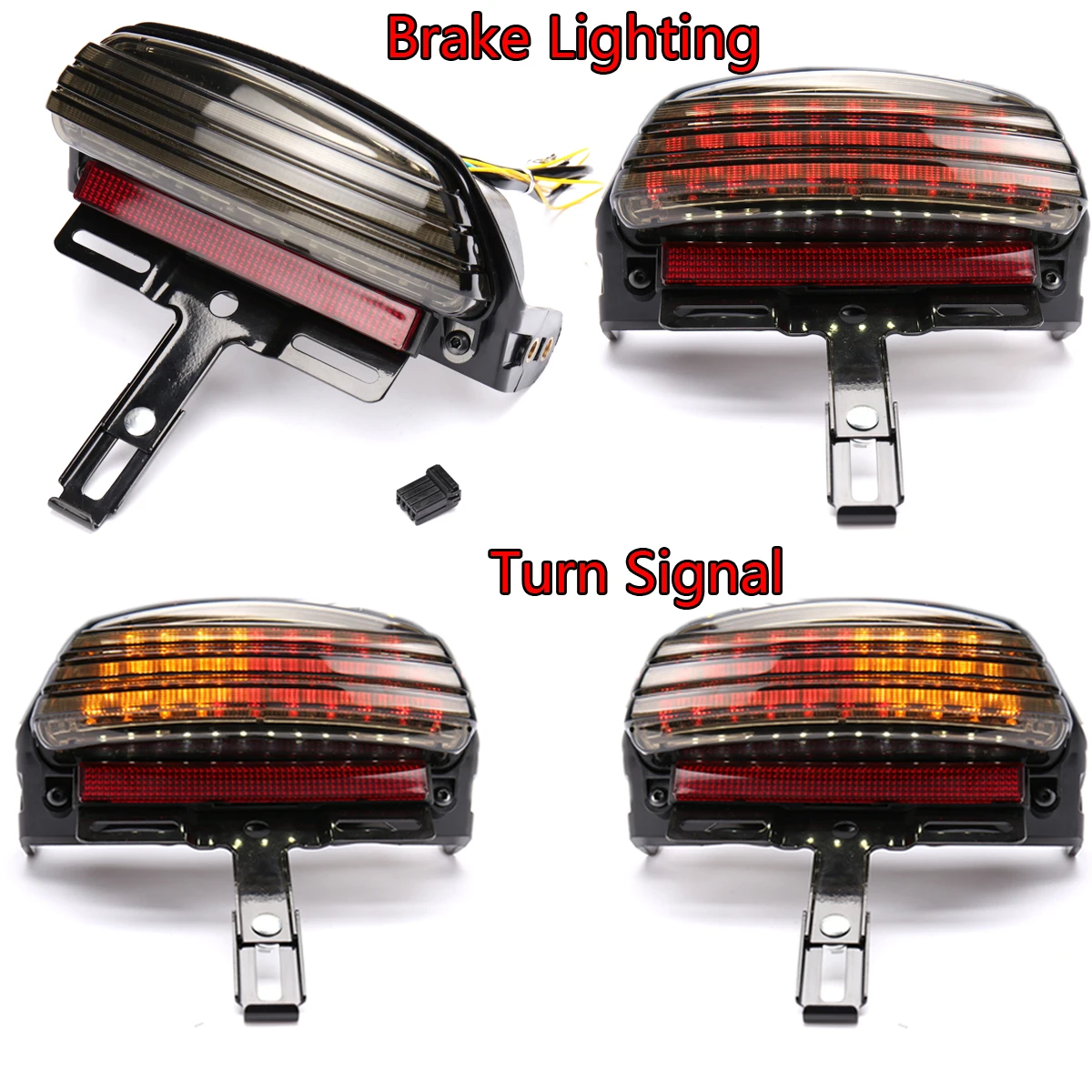 Tri Bar Fender LED Tail Light Signal Fit For Harley Softail FXSTB FXSTC