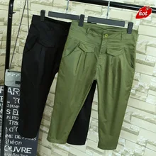 Новые летние модные штаны винтажные джинсы с высокой талией штаны-шаровары длиной до икры Свободные повседневные штаны Большие размеры O8R2