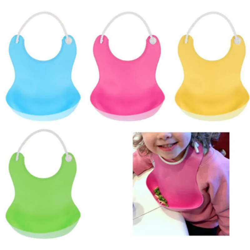 Infant Toddler Baby Bib Soft Silicone Waterproof baby bibs Washable Kid