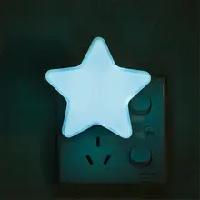 4 Color Star Auto Sensor Lighting Mini LED Night Light EU/US Plug Night Lamp Children Bedroom Baby Sleeping Bedside Lamp