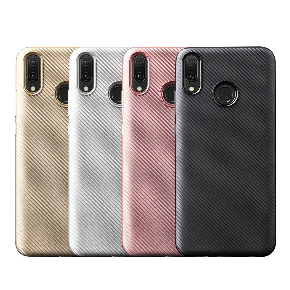 

Phone Cases For Huawei P Smart 2019 Plus Case New Carbon Fiber Soft TPU Cover Skin On Huawei Y9 2019 Nova 3i 3 Protection Coque