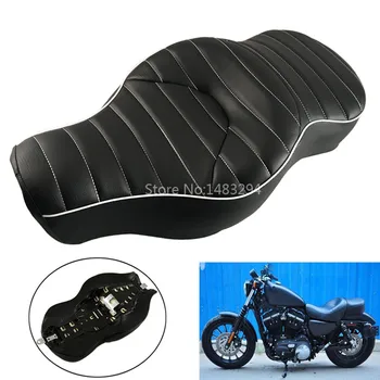 

Motorcycle Black Soft Driver Passenger Seat 2Up Fit For Harley Sportster XL883 N XL1200 N 05-13 New
