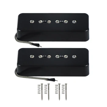 

NEW Set of Neck & Bridge Soap Bar Vintage Alnico 5 P90 P 90 Guitar Pickups Black For LP Style Electric Guitar