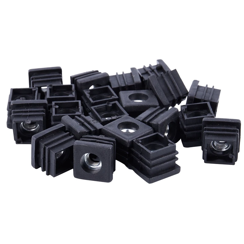 

Square Tubing Pipe End Caps Insert Plugs M8 Thread 20x20mm 20pcs Black