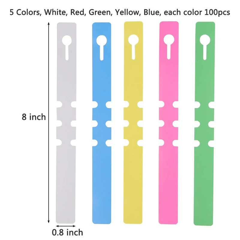 500 шт 8 дюймов Обёрточная бумага вокруг растений метки оптом, открытый Водонепроницаемый висячий сад Этикетки-20 см x 2 см розовый цвет: желтый, белый, синий, зеленый