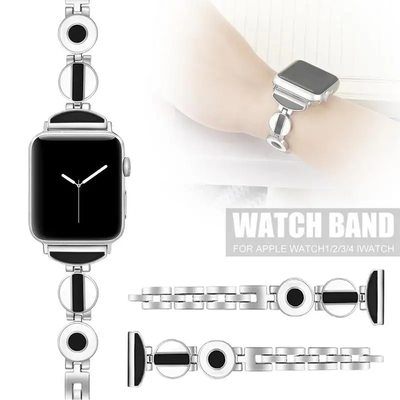 2019 Мода Матч Нержавеющая сталь ремешок для наручных часов Apple Watch1/2/3/4 Iwatch