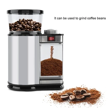 

120W Stainless Steel Durable Adjustable Electric Coffee Bean Grinder Kitchen Tool 110~120V/ 220~240V