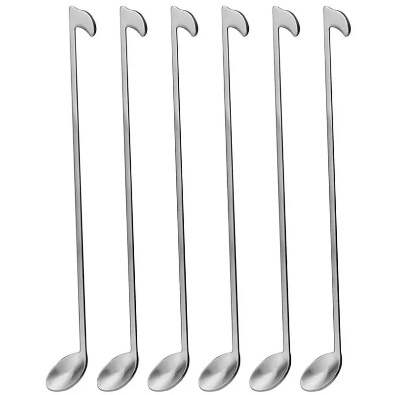 

Lot 6 Stainless Steel Coffee Spoons Stirring Spoons In Music Note Form For Coffee Tea Cocktail Ice Cream (Long Type: 19.4 Cm)