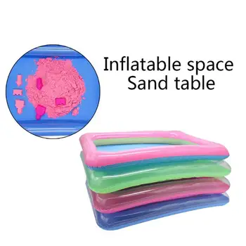 

Kids Indoor Inflatable Sandbox Large Castle Sand Box Tray Form Table Toys sand tray play with space sand