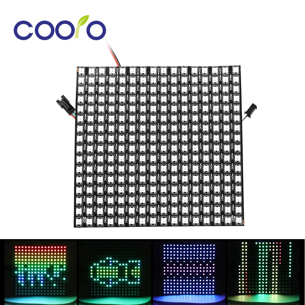

WS2812B RGB Led Panel Chip Individually Addressable Digital LED Module 8x8/8x32/16x16 Pixels WS2812 Flexible Pixel Panel Screen