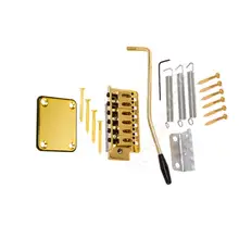 Golden Electric Guitar Tremolo Bridge with Neck Plate for Fender Strat ST Guitar Replacement fender tremolo arm fender® deluxe locking tremolo chrome