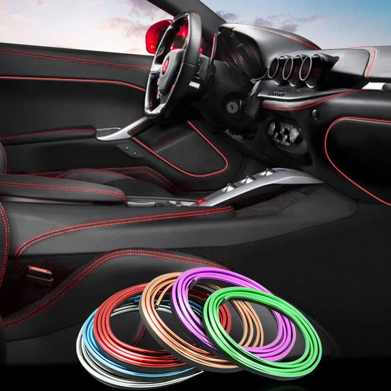 

Car Strip Styling Interior Decoration Strip Mouldings Auto Trim Dashboard Door Edge Car Styling Universal 5M Rim Protector Decor