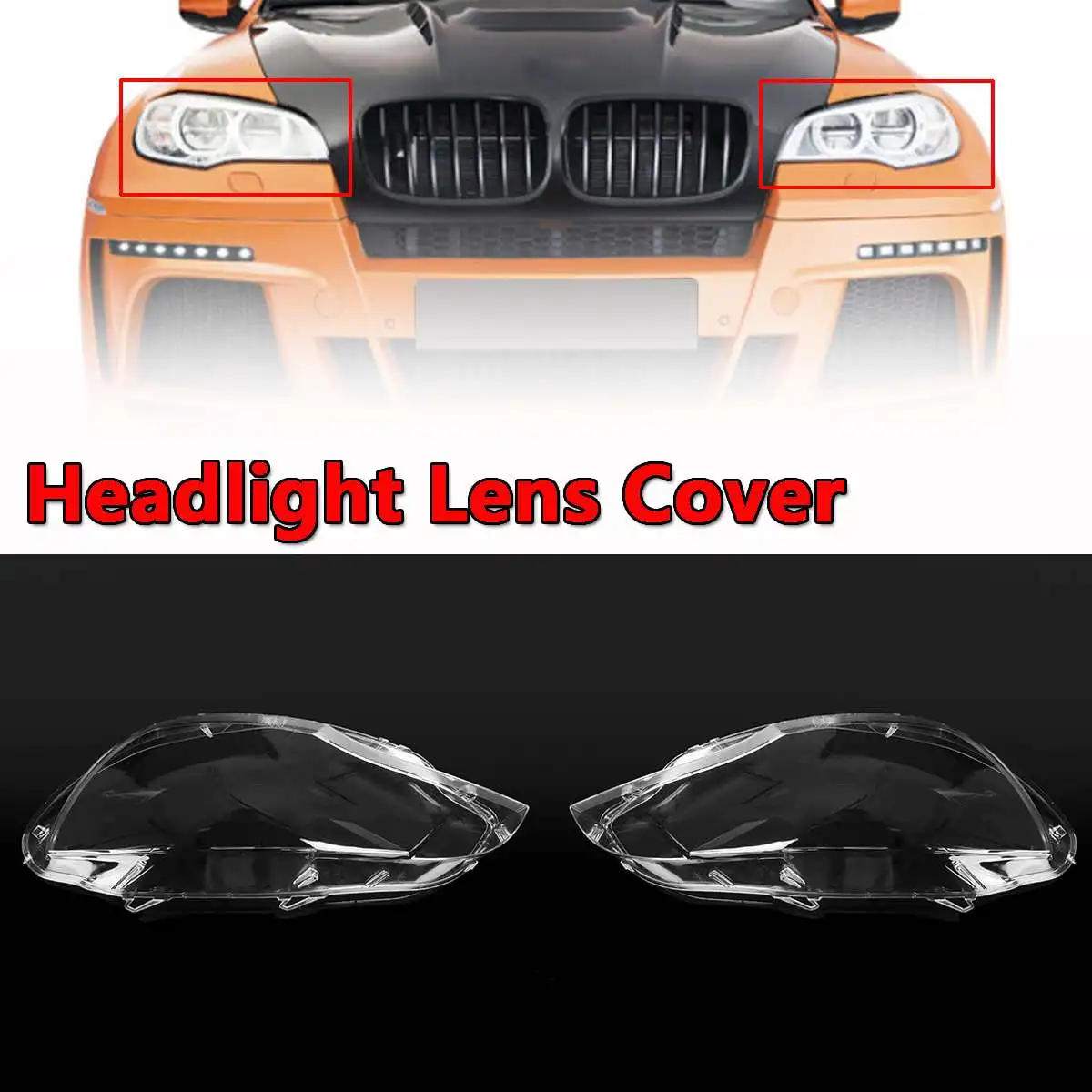 Left/Right Car Headlight Lens Cover In Shell Head Lamp Cover For BMW