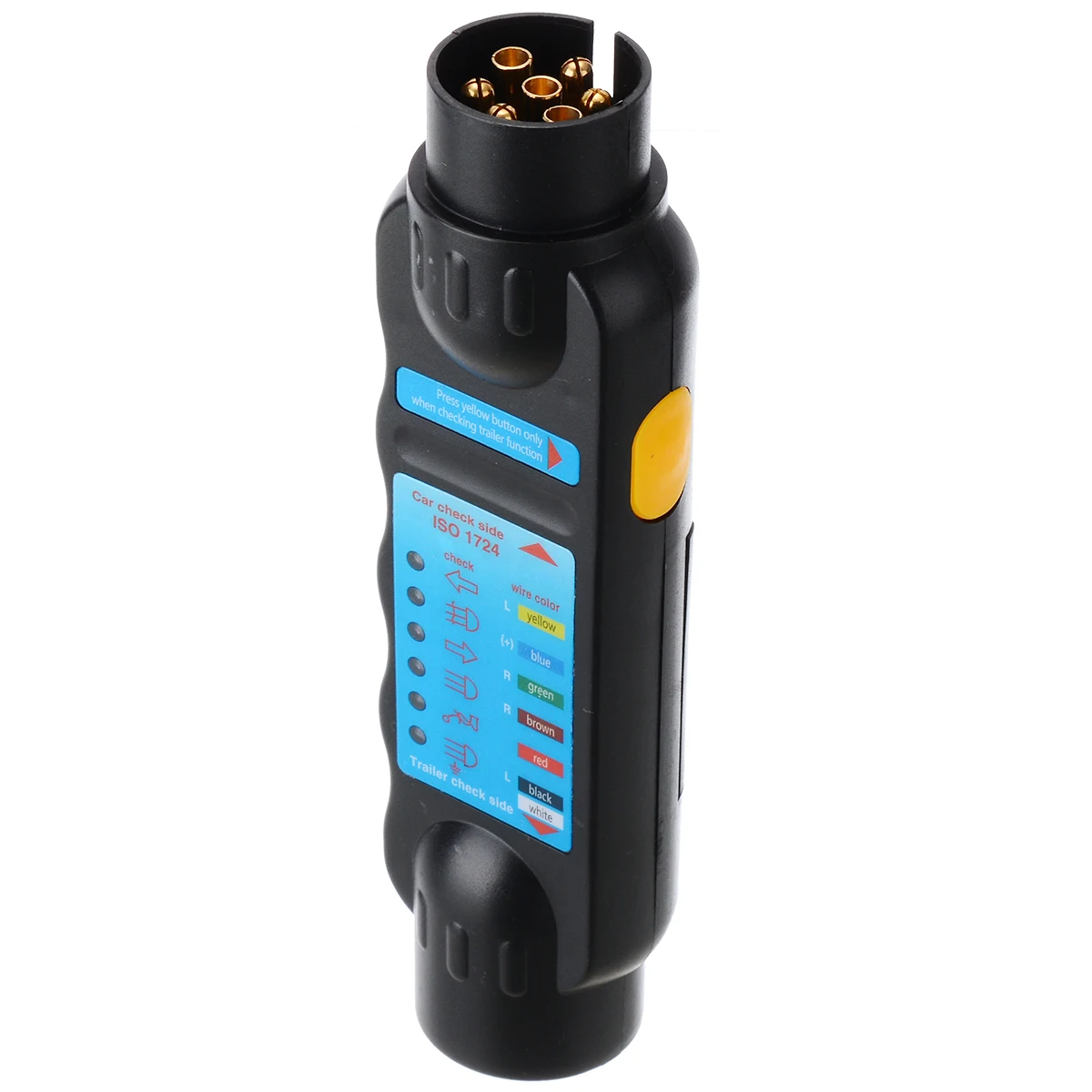 

7 Pin Car Trailer Towing Light Cable Circuit Plug Socket 12V Connector Tester Signal Test Diagnostic Tool
