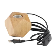 Настольная лампа в стиле модерн E27 деревянная настольная лампа Алмазная прикроватная лампа для дома/Спальня/Декор в гостиную ЕС штекер деревянное основание