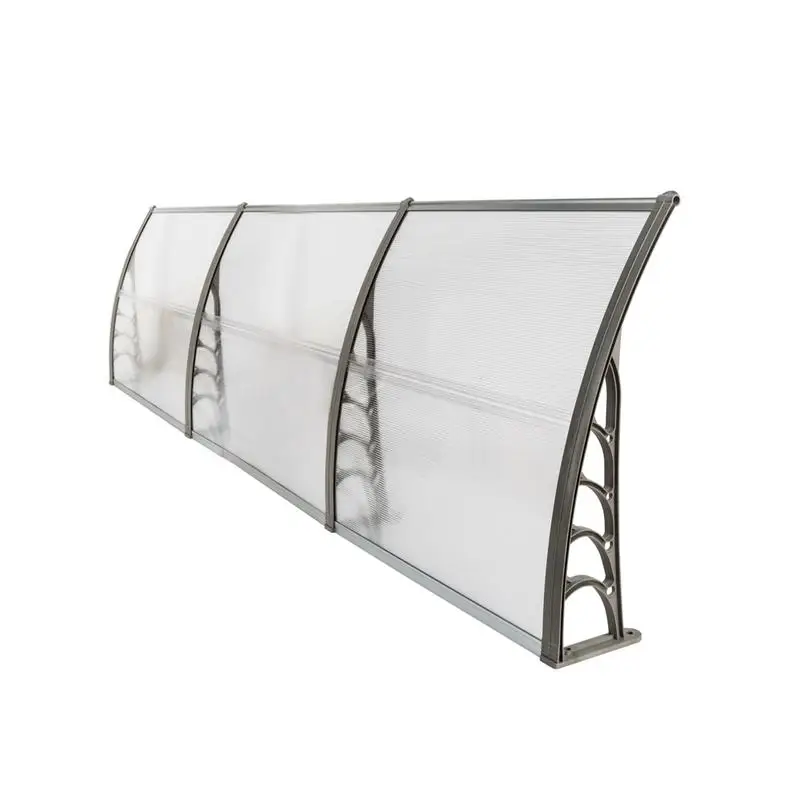 

HT-300 X 100 Household Application Door & Window Rain Cover Eaves Transparent Board & Gray Holder Outdoor Canopy Awning