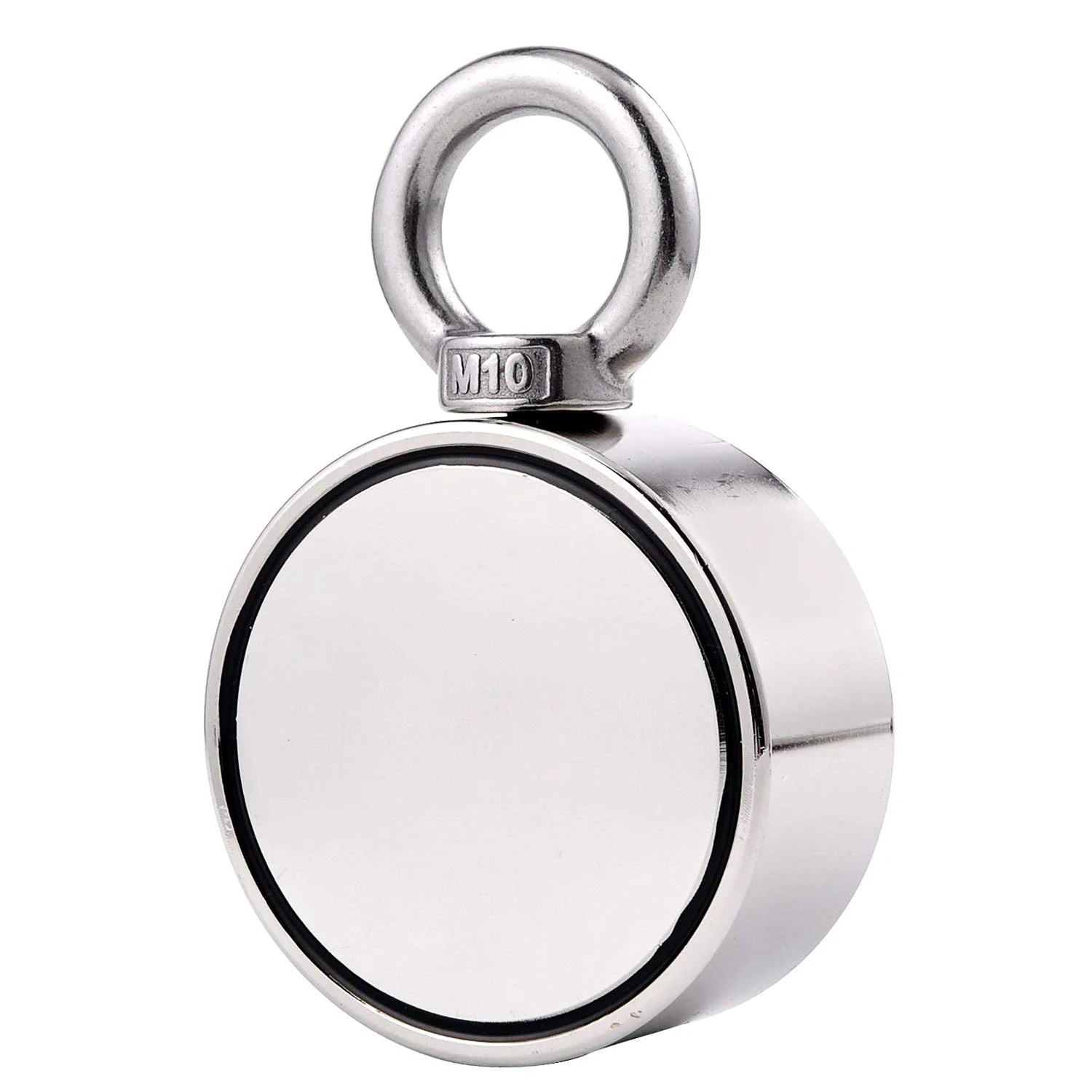 

Hot-Double Side Round Neodymium Fishing Magnet, 420kg Combined Pulling Force Super Strong Neodymium Magnet With Eyebolt For Ma