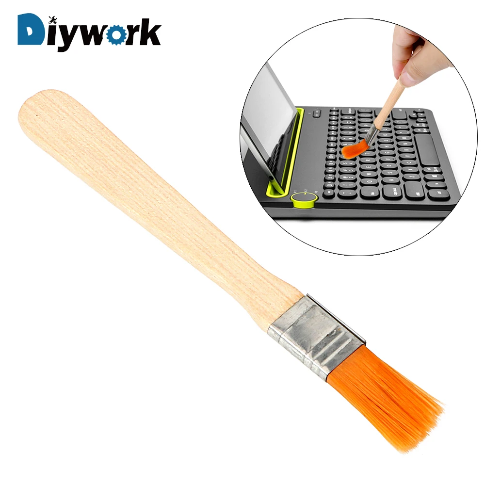 

DIYWORK Soft Nylon Brush Cleaning Repair Tool Dust Cleaner Tool for Computer Keyboard Cell Phone Tablet PCB 13cm Length