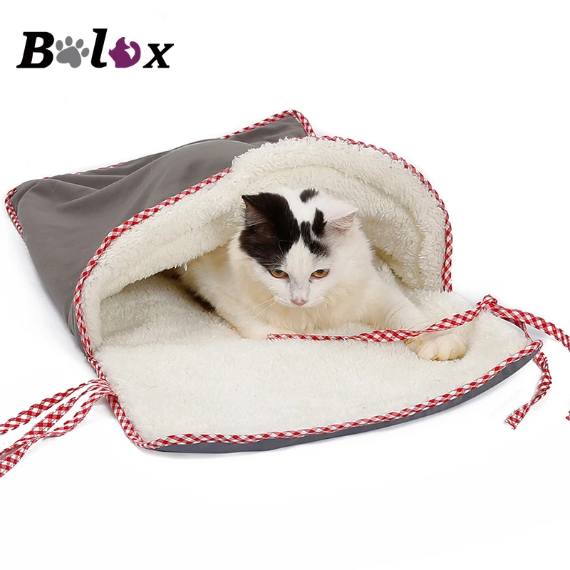 

Cat House Warm Winter Cats Sleeping Bags Cotton Fleece Padded Pet Blanket Cat Kennel Thicken Cave Bag For Kitten Cute Pets House